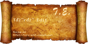 Törő Edit névjegykártya