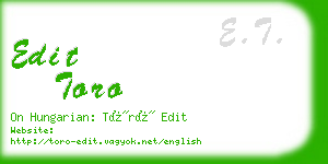 edit toro business card